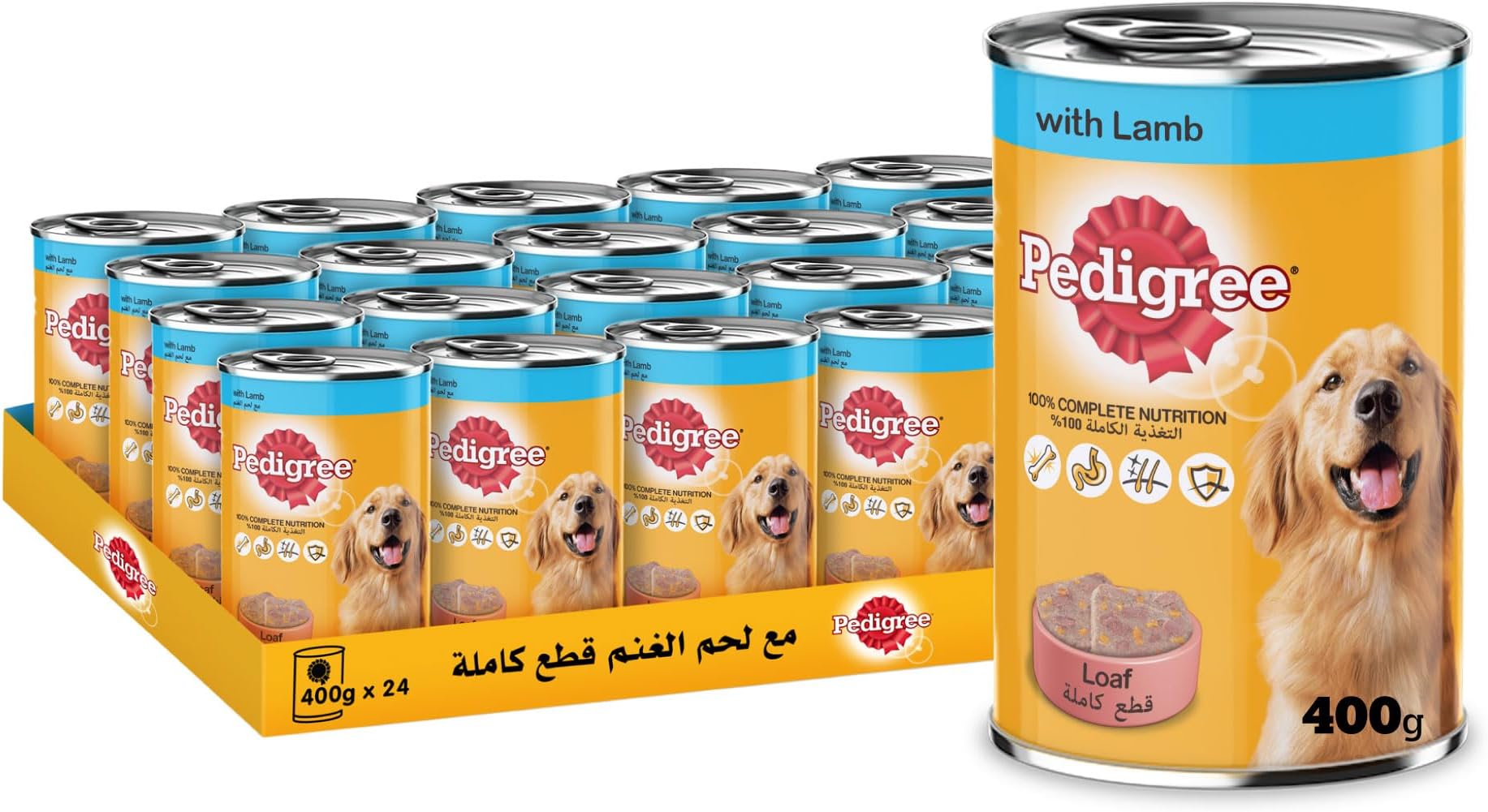 Dog Food, Loaf with Lamb Flavour Dog Food Wet, Pack of 24x 400g, Complete & Balanced Dog Wet Food For Adult Dogs