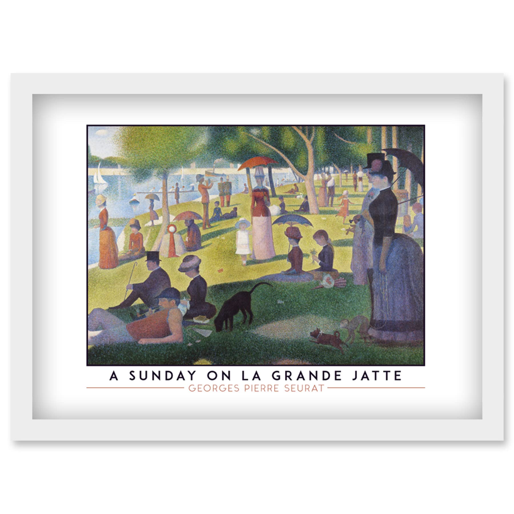 Wee Blue Coo Georges Pierre Seurat A Sunday On La Grande Jatte Painting Artwork Framed Wall Art Print A4