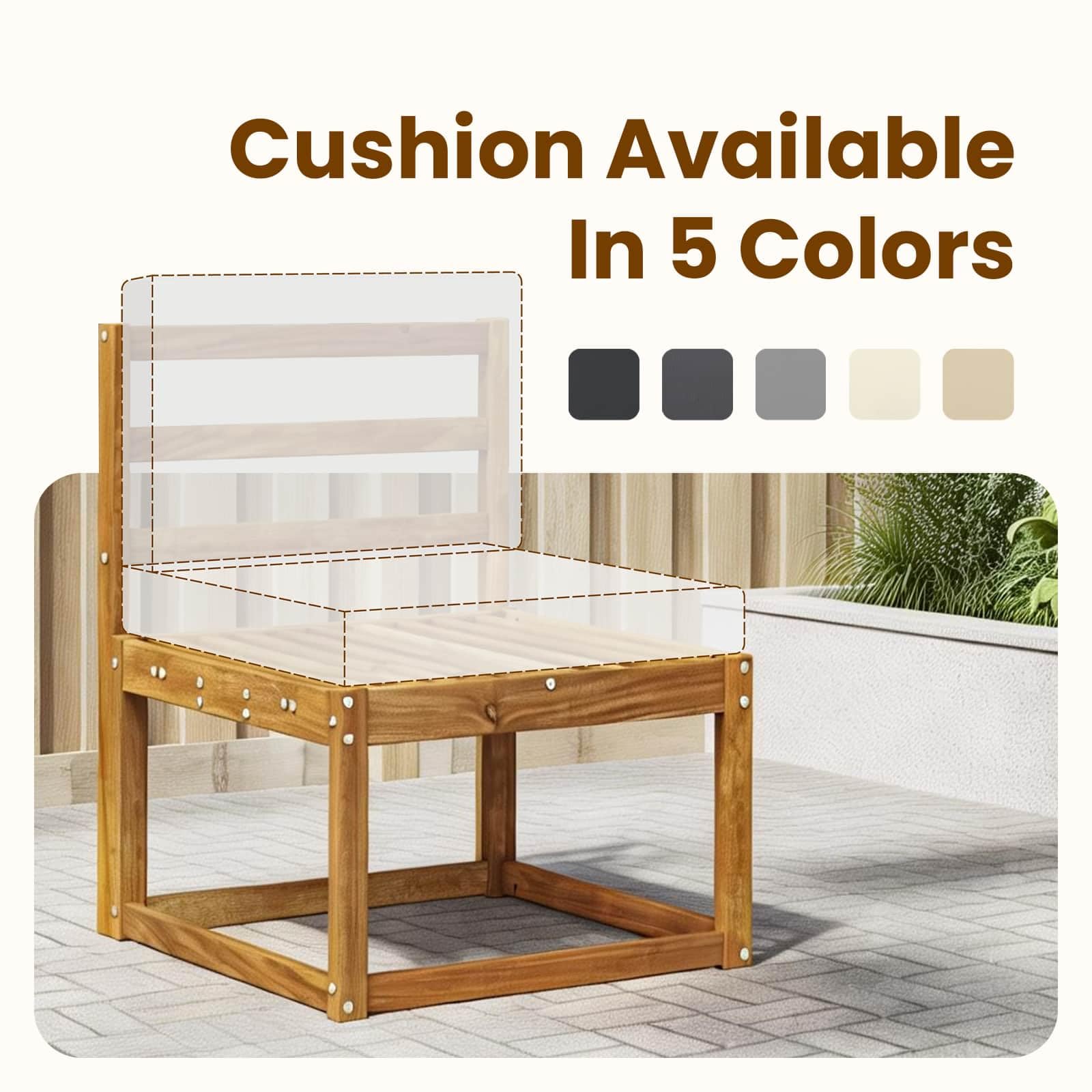 vidaXL Divano modulare da esterno e angolare 2 Pezzo Naturale e Crema, Mobili da patio moderni, resistenti alle intemperie, relax versatile in giardino, design in legno di acacia