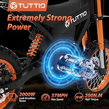 PHNHOLUN TUTTIO ARC-I 750W Kids Dirt Bike with Soleil 01 Electric Dirt Bike Combination (ARC+Soleil, Silver)