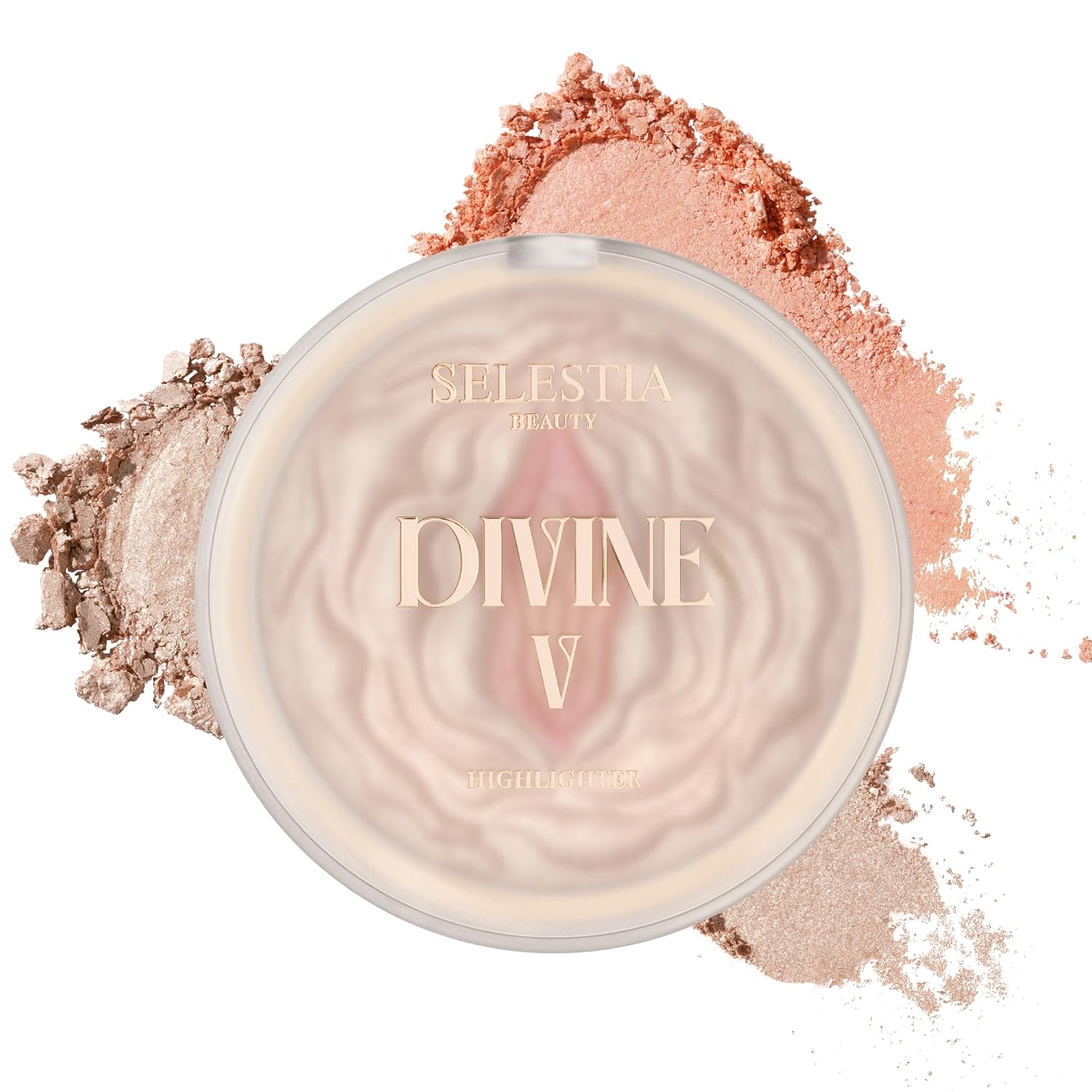 SELESTIA BEAUTY Powder Highlighter – Divine V for Radiant Glow