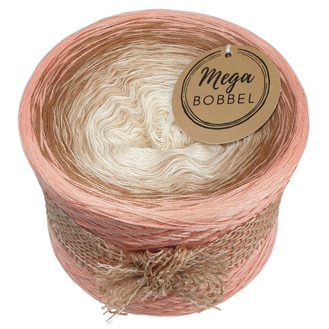 MegaBobbel*Elegantes Quarz*A409* (Außenfarbe: Quarz) Farbverlaufsgarn - Lace Garn Bobbel Wolle zum Häkeln & Stricken (4 fädig, 3750m)