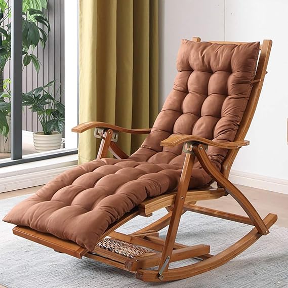 Bamboo Recliner Sturdy Comfortable Rocking Chair, Ergonomic Design