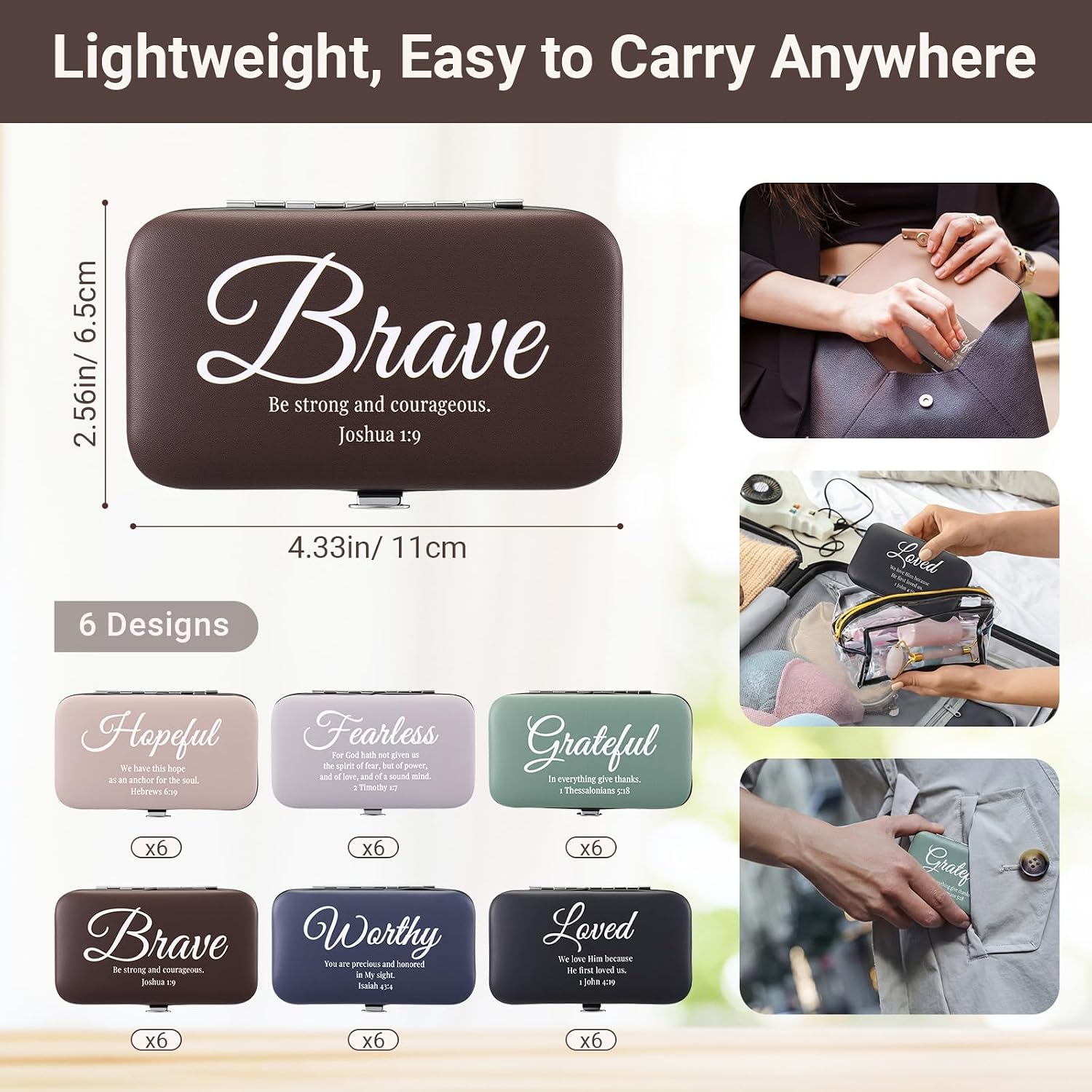 36 Set Fathers Day Christian Gift Bulk Religious Manicure Set Bible Verse Stainless Steel Nail Clippers 7 in 1 Grooming Nail Kit Employee Appreciation Gift for Church Men Wowem