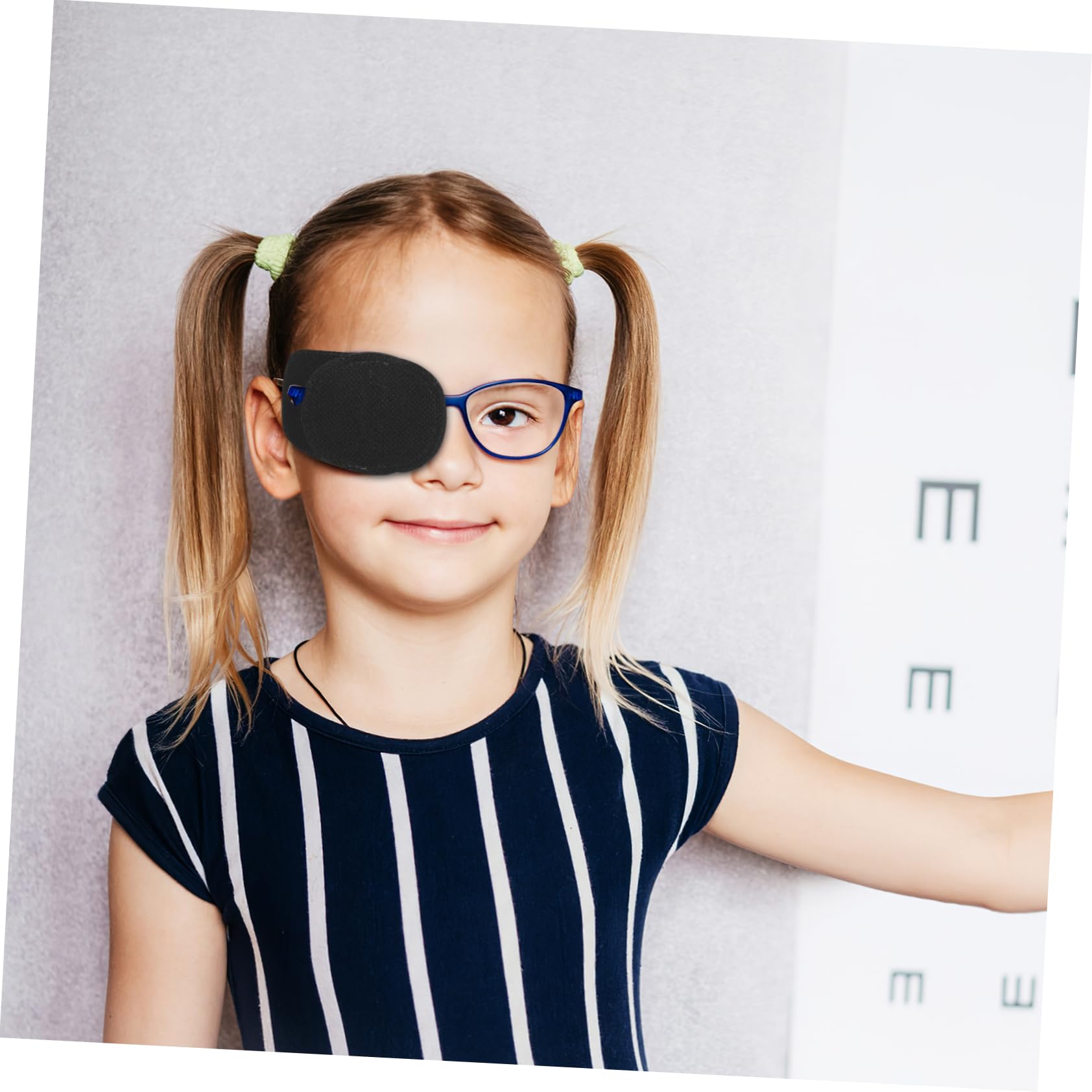 Veemoon Parche Ocular para Gafas de Ambliopía 12 Piezas de Tela No Tejida Negra, Transpirable, Adecuado para Uso en Casa y Viajes
