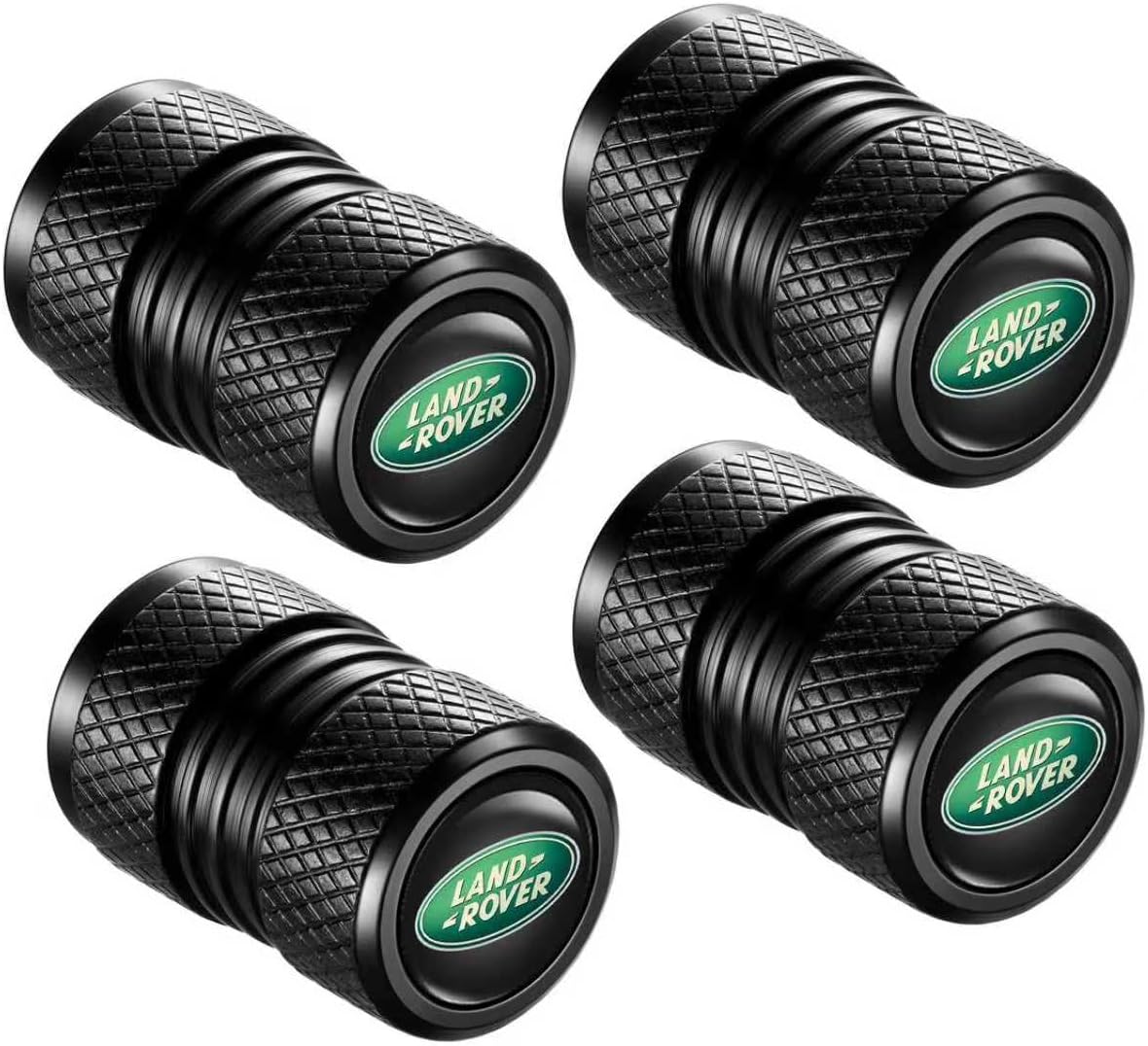 Tire Valve Stem Caps, Compatible with Land Rover Series Stem Cap Universal Car Air Cover Car Accessories for Cars, SUV, Truck, Motorcycles 4pcs （Black）