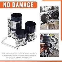 Vista 6 de Tanstic Juego de 8 herramientas de compresor de anillo de pistón con compresores de 3 pulgadas, 4 pulgadas y 6 pulgadas, llaves, alicates de anillo