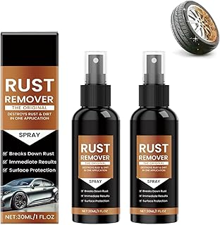 Rust Remover Spray for Metal - New Upgrade Heavy Duty Metal Cleaner for Vehicles, Tools, Chains, Multi-Surface Cleaner, Iron Out Rust Stain Remover, Fast-Acting Oxidation Remover (2Pcs)