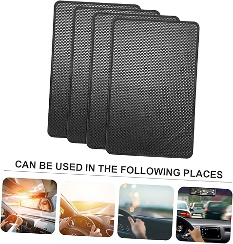 Miniatura 3 de NOLITOY 4 alfombrillas antideslizantes para tablero de automóvil, almohadilla antideslizante para tablero de automóvil, teléfonos celulares,