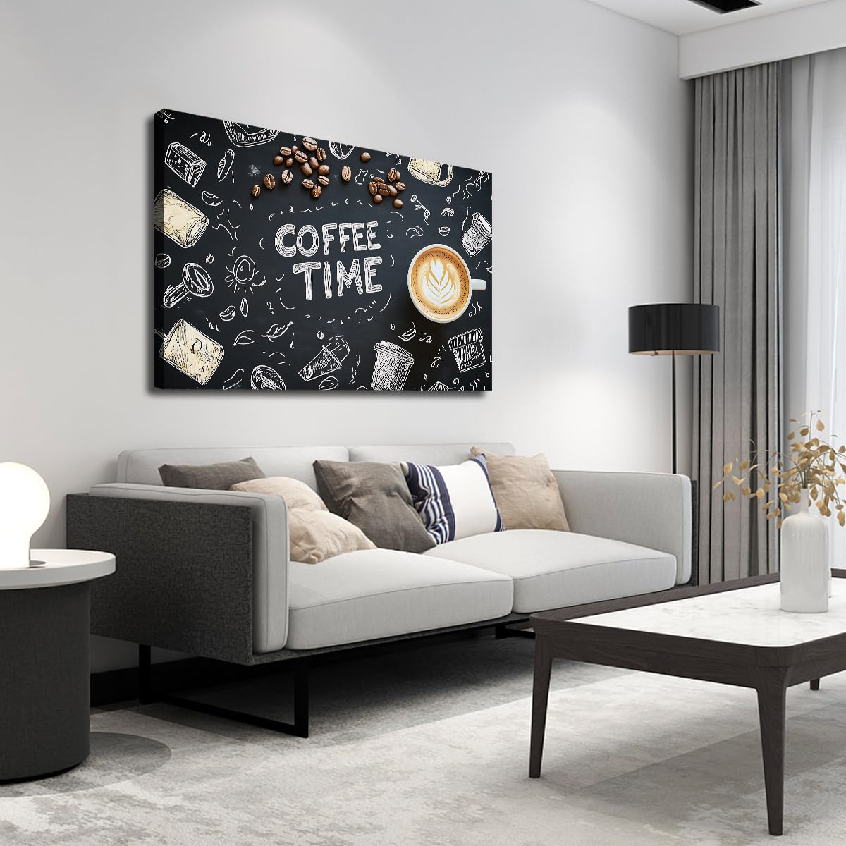 Coffee Time płótno sztuka ścienna fasolki kawiarnia kuchnia płótno plakat