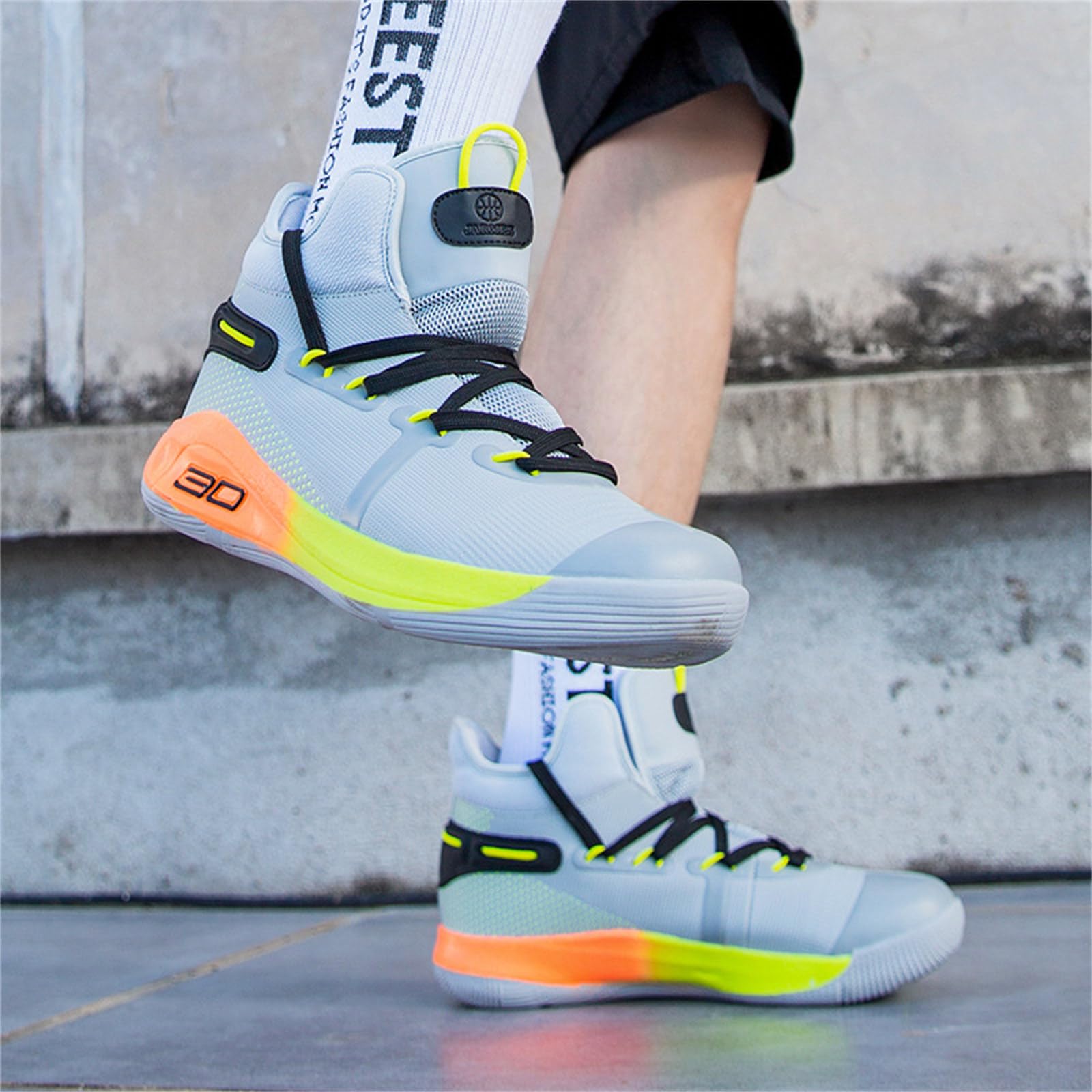 Hixingo Zapatillas de Baloncesto Hombre, Basketball Shoes Adulto Deportivas Zapatillas Running Deportivas Antideslizantes, N° 30 Unisex Transpirable Sneakers de Correr