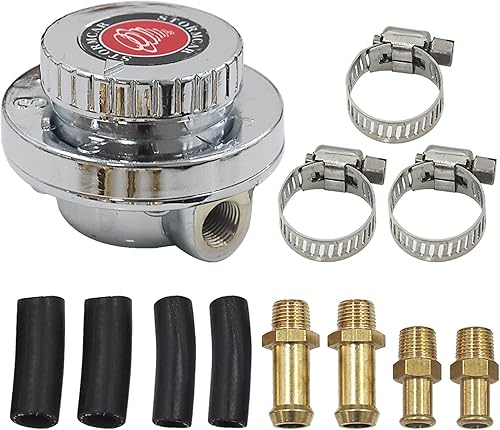Miniatura 8 de Regulador de Presión de Combustible Manual Ajustable de 1-5 PSI para Carburador Kit de Bomba de Combustible con Manómetro de Presión de 0-15 PSI