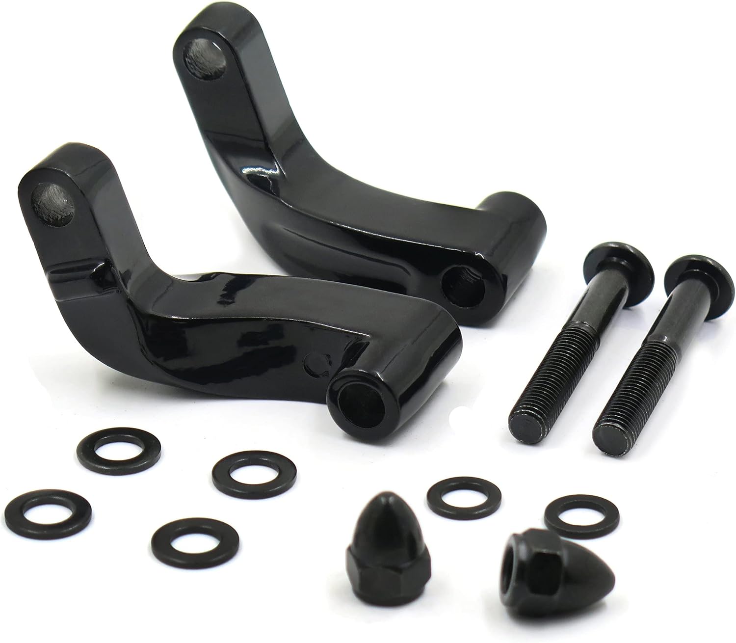 MT387-BK Black Mirrors Mount Adapter Compatible with H-D Heritage Flstc Fxcwc Super Glide Fxdc Wide