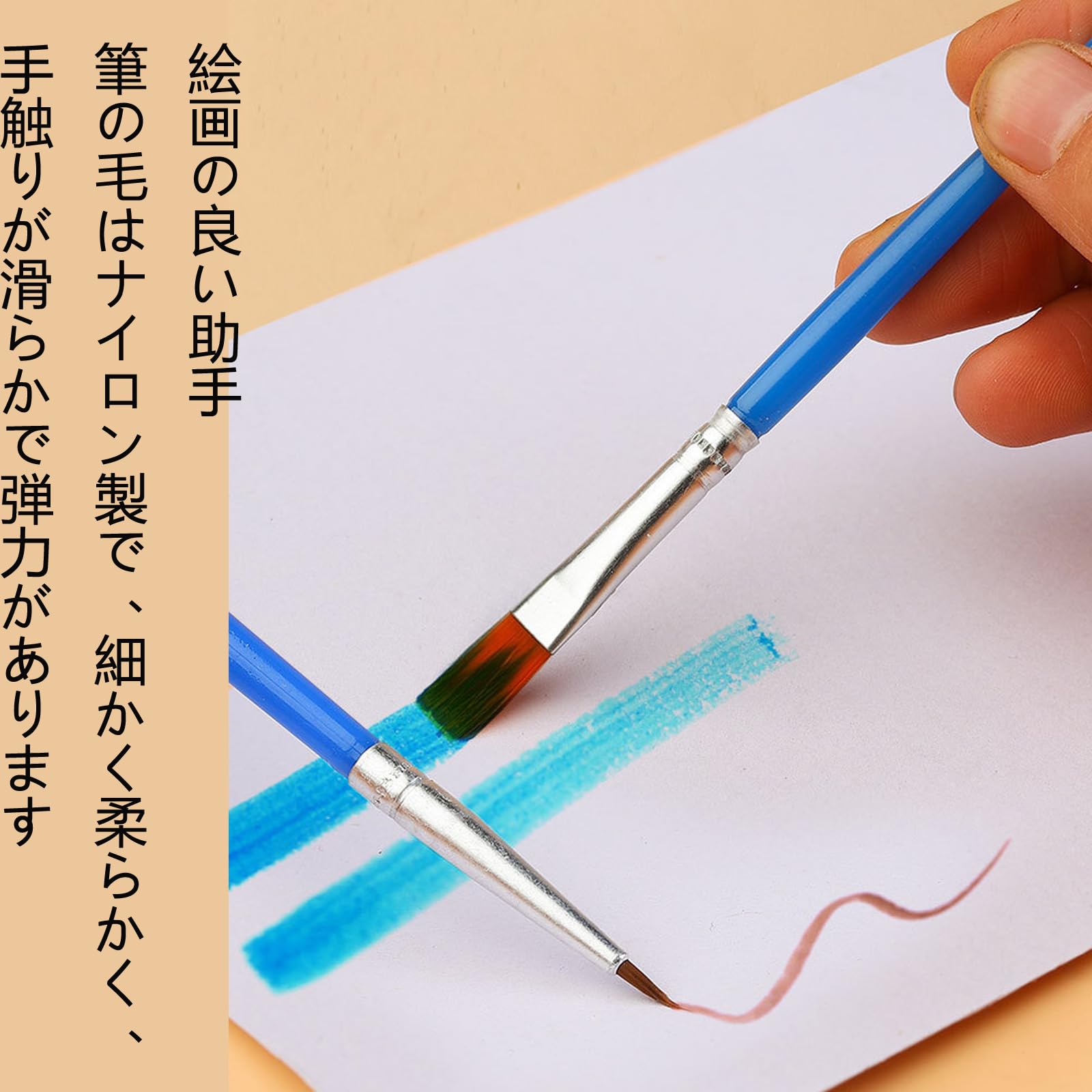 Amazon.co.jp: 平筆 絵筆 水筆 100本セット 16.7cm 画材筆 水彩筆 DIY
