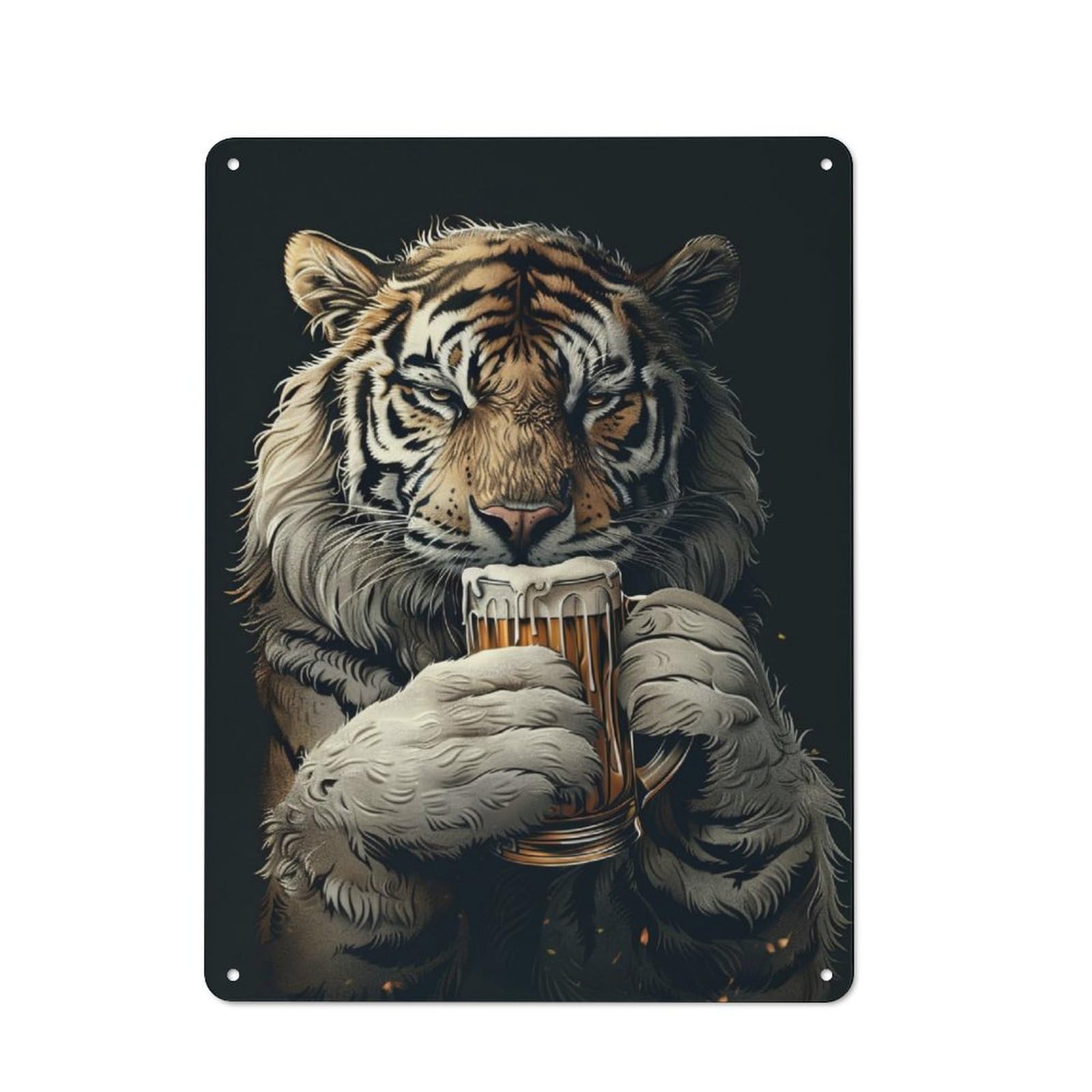 Junmoney Tiger Beer Metal Sign 40X30cm With For Hallway Wall, Retro Decor, Suited To New Home Decorators