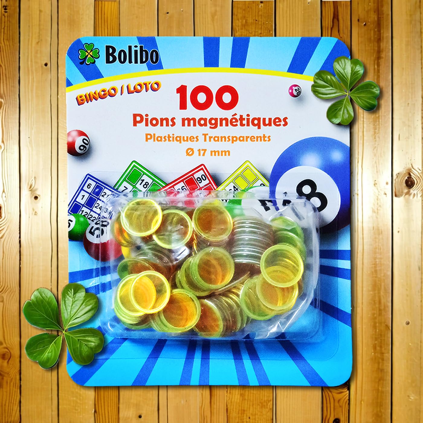 Bolibo Jeton Loto magnétique 100 pions 17 mm diamètre Bingo Jaune