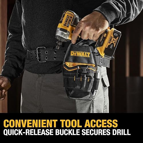 Vista 16 de DEWALT Funda de taladro para cinturón de herramientas, duradera, fácil acceso a herramientas (DWST540502)