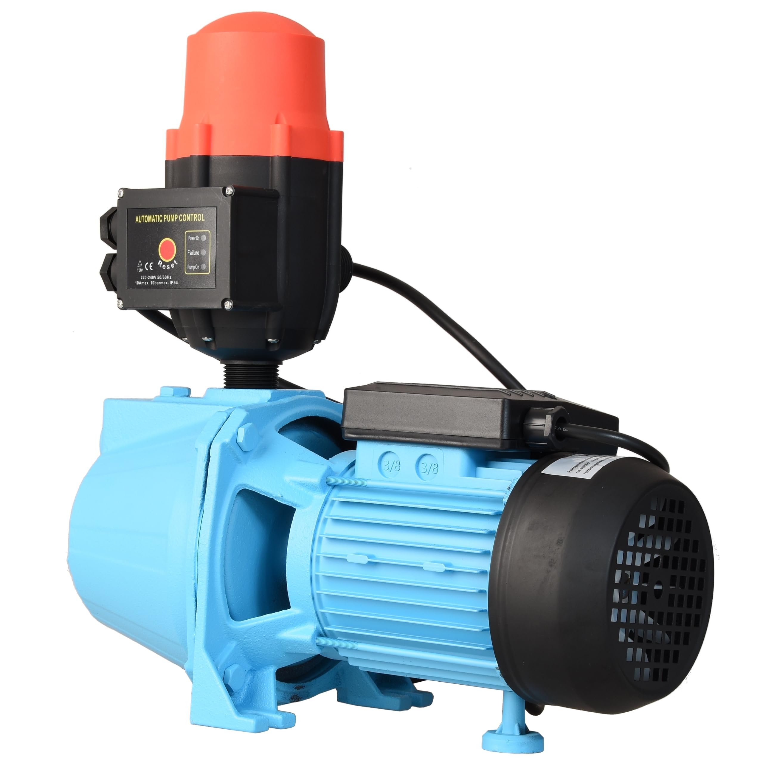 Pompe d’arrosage SET 100S (1100 W, 3600 l/h, pression 5 bar) - Pressostat CSK 21 Automatique Inclus - Commande de Pompe - Marche/Arrêt automatiques - pour Jardin Eau Potable - Irrigation, Alimentation