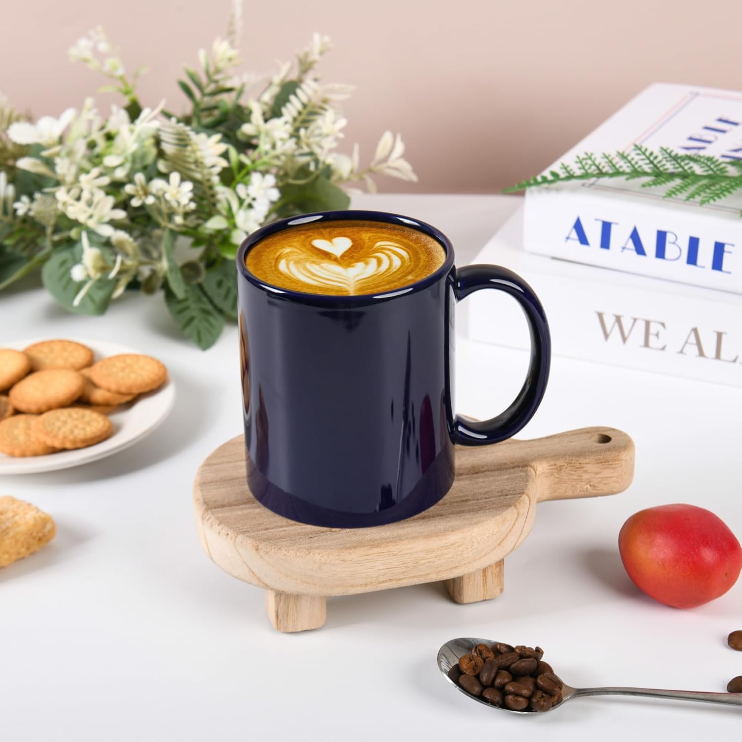 12oz coffee mug set of 6 Coffee Mugs for Coffee, Tea, Cocoa, Milk（cobalto） - Image 7