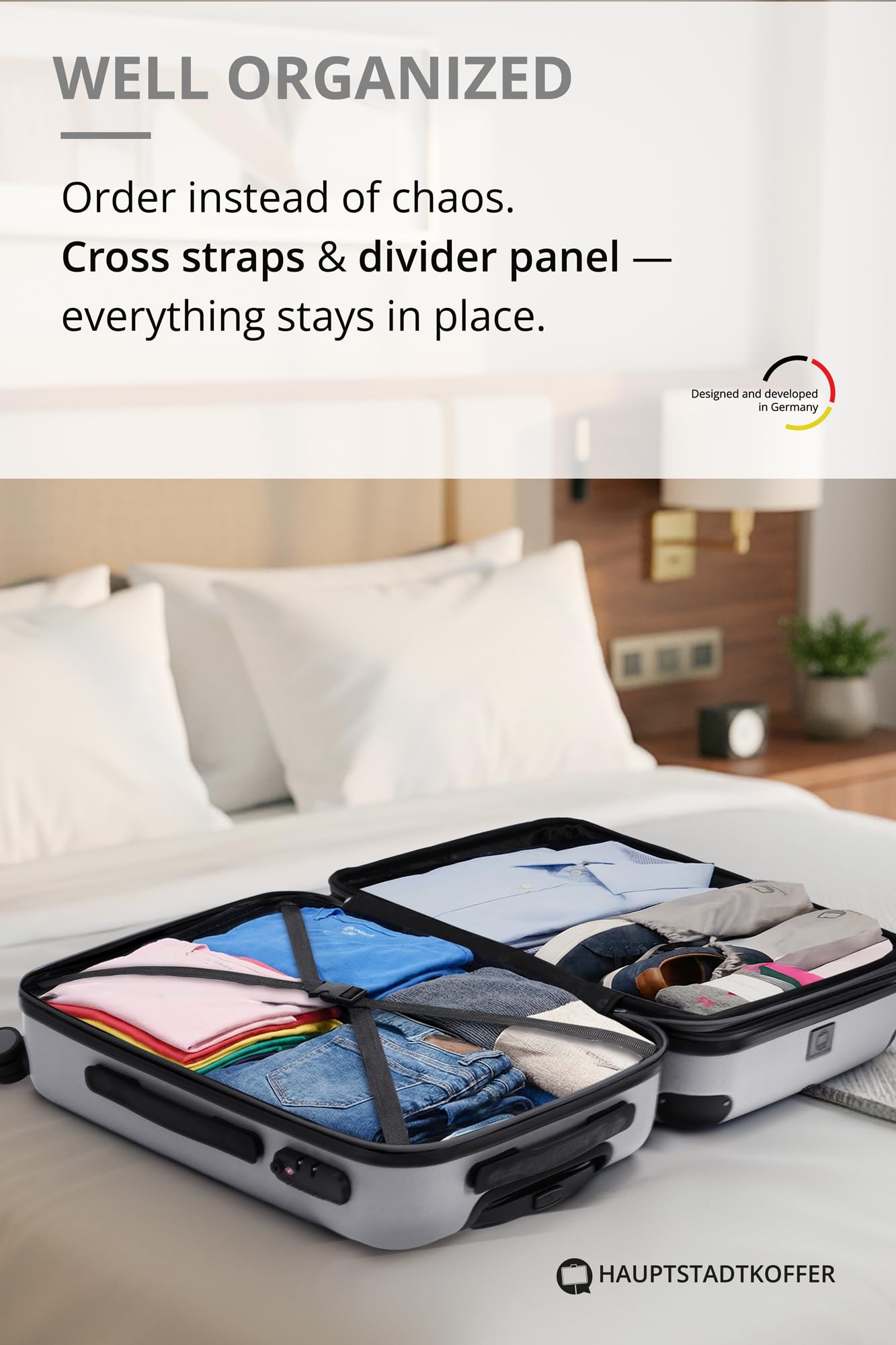 HAUPTSTADTKOFFER - Spree - Maleta rígida, Trolley expandible, Equipaje de Viaje, 4 Ruedas Dobles, TSA, 65 cm, 74 litros, Champán — view 105