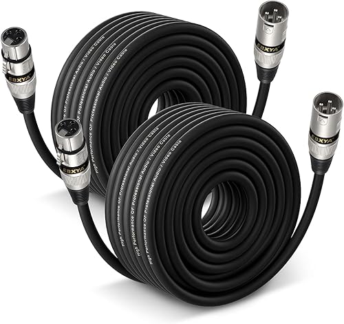 Miniatura 33 de EBXYA Cable XLR de 2 pies, paquete de 2 cables DMX equilibrados, cable de micrófono macho a hembra de 3 pines para altavoces, mezclador, iluminación