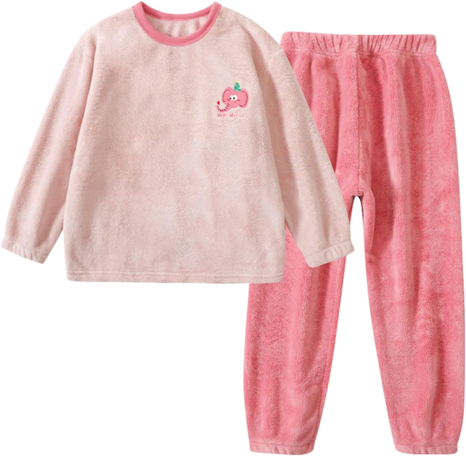 Flannel Fuzzy Sweatsuit for Boys Girls Fleece Winter Warm 2 Piece Set Sweatshirt and Sweatpants Fall Cute Clothes