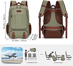 Sac à dos en toile Tzowla pour ordinateur portable, homme, sac pour femme, sac de voyage scolaire, convient aux ordinateurs portables de 15,6 po, sac à dos avec port de chargement USB, vert