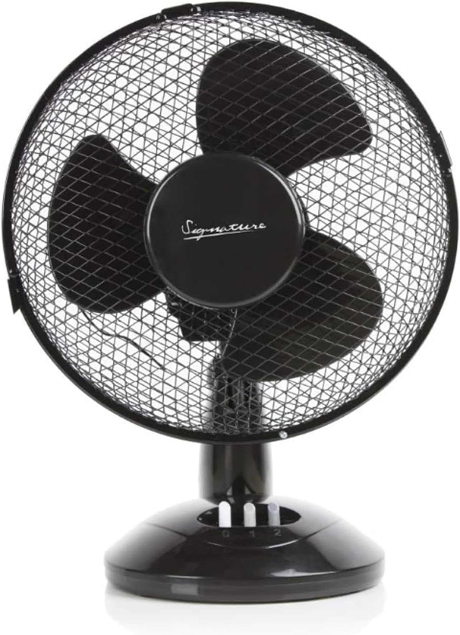 Signature 9โ 2 Speed Desk Fan with Oscillation, Adjustable Tilt, Black, S40008B