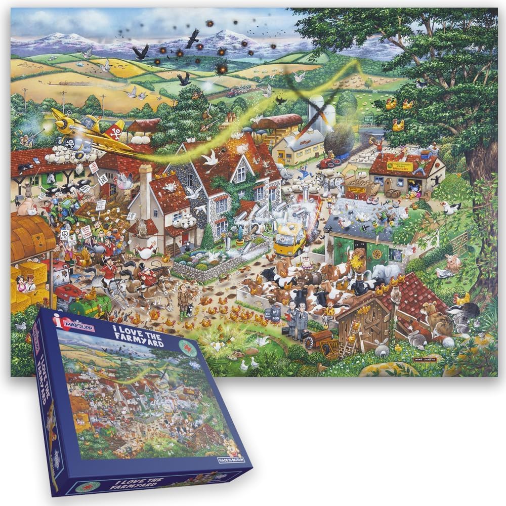I Love the Farmyard 1000 Piece Jigsaw Puzzle by Mike Jupp – Hilarious Farm Scene with Hidden Details Humorous Jigsaw for Adults & Gift Ideas