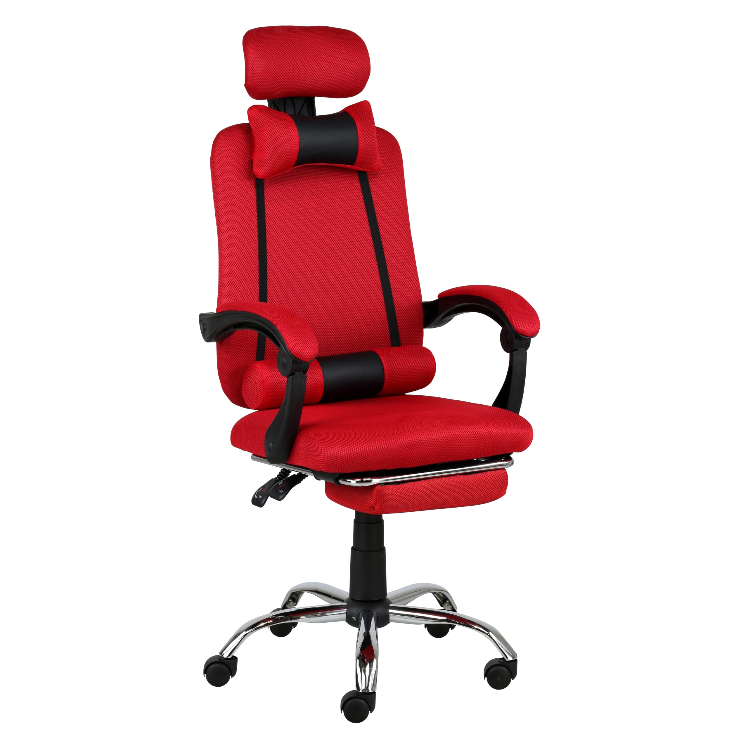 Totò Piccinni Sedia Ufficio BETA Gaming Ergonomica Reclinabile Girevole con cuscini e poggiapiedi con rotelle e poggiatesta (Beta Rosso)