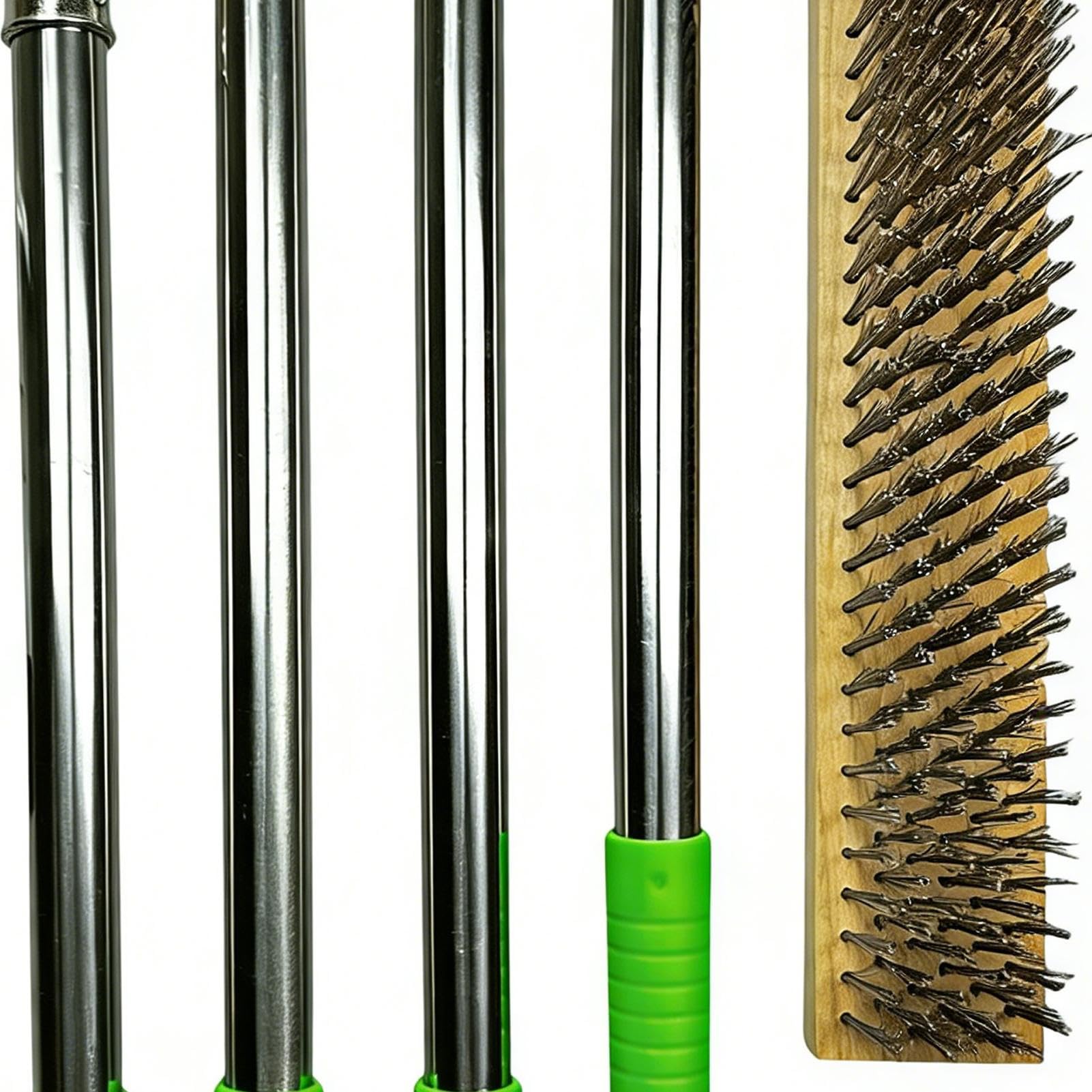 Cepillo Metálico para Limpieza Acero inoxidable resistente desmontable | Cepillo Metálico para Jardín y Limpieza para Suelos de Hormigón, Baldosas, Garaje, Casa, Eliminador de Manchas