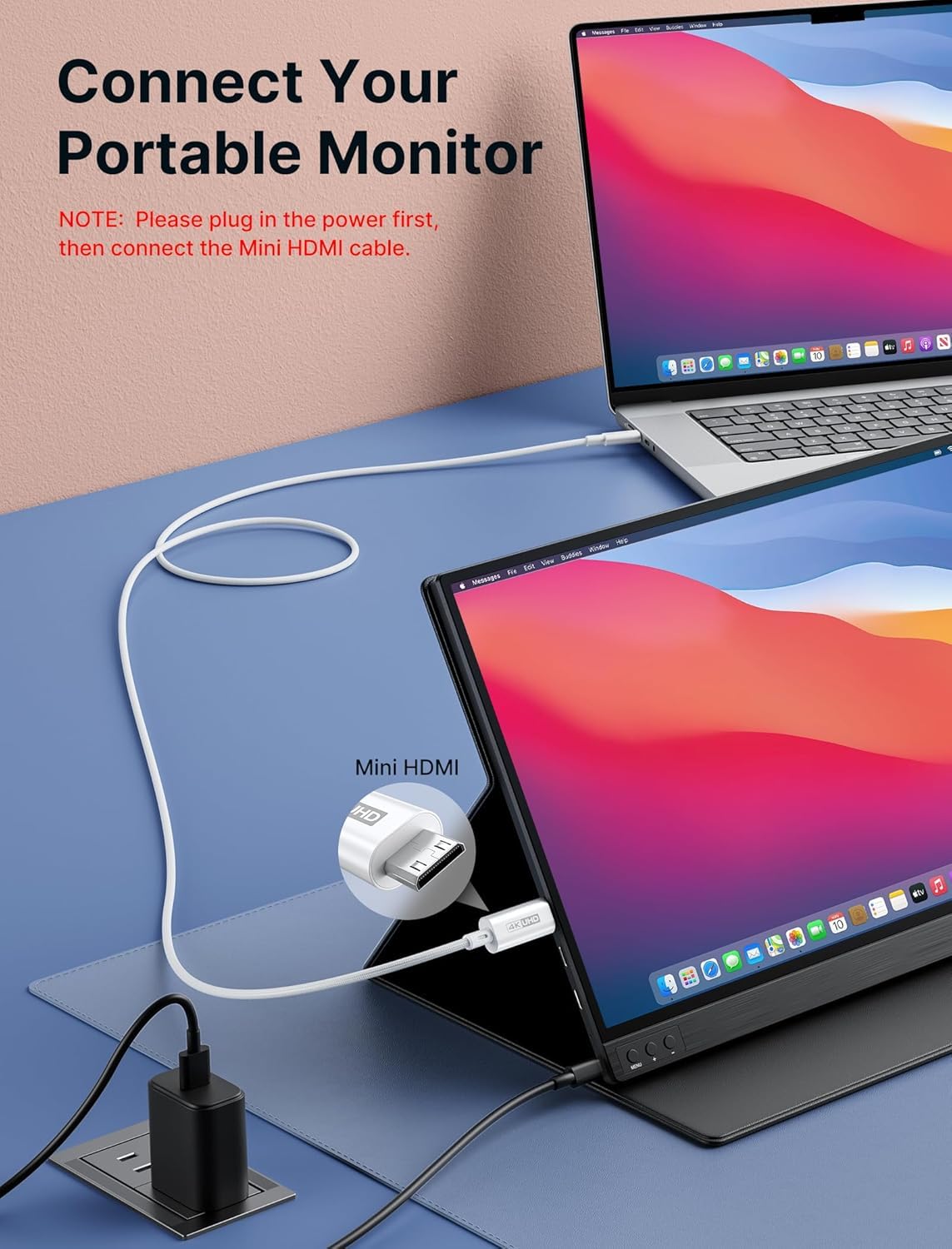 JSAUX CAVO DA USB C a Mini HDMI 0,9 m ad alta velocità 4K tipo