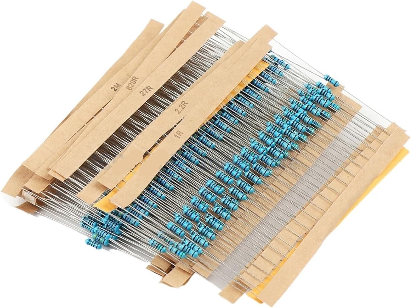 10-Piece 1/4W 1RΩ-10MΩ 5% 64 Value Metal Film Resistor Range Carbon Film Metal Resistor Assortment Kit Resistors