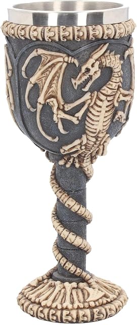 Nemesis Now Dragon Remains Goblet 19cm, Resin w/stainless steel insert, Black, One Size