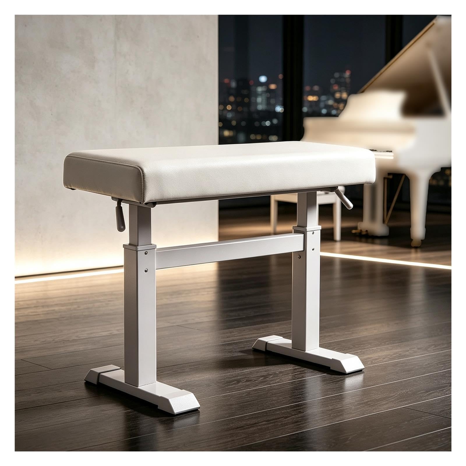 Klavierbank Die Verstärkte Polsterung, 46-61 cm höhenverstellbar，200kg