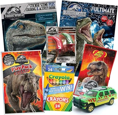 Amazon Co Jp Jurassic World Fallen Kingdom 塗り絵 おもちゃセット 8パック Trex Raptor アクティビティブック ミステリー ジュラシックパーク マッチボックス 車クレヨン 恐竜 キャンディ ラプター 爪 ロリポップリング 子供用 4 10歳 文房具 オフィス用品