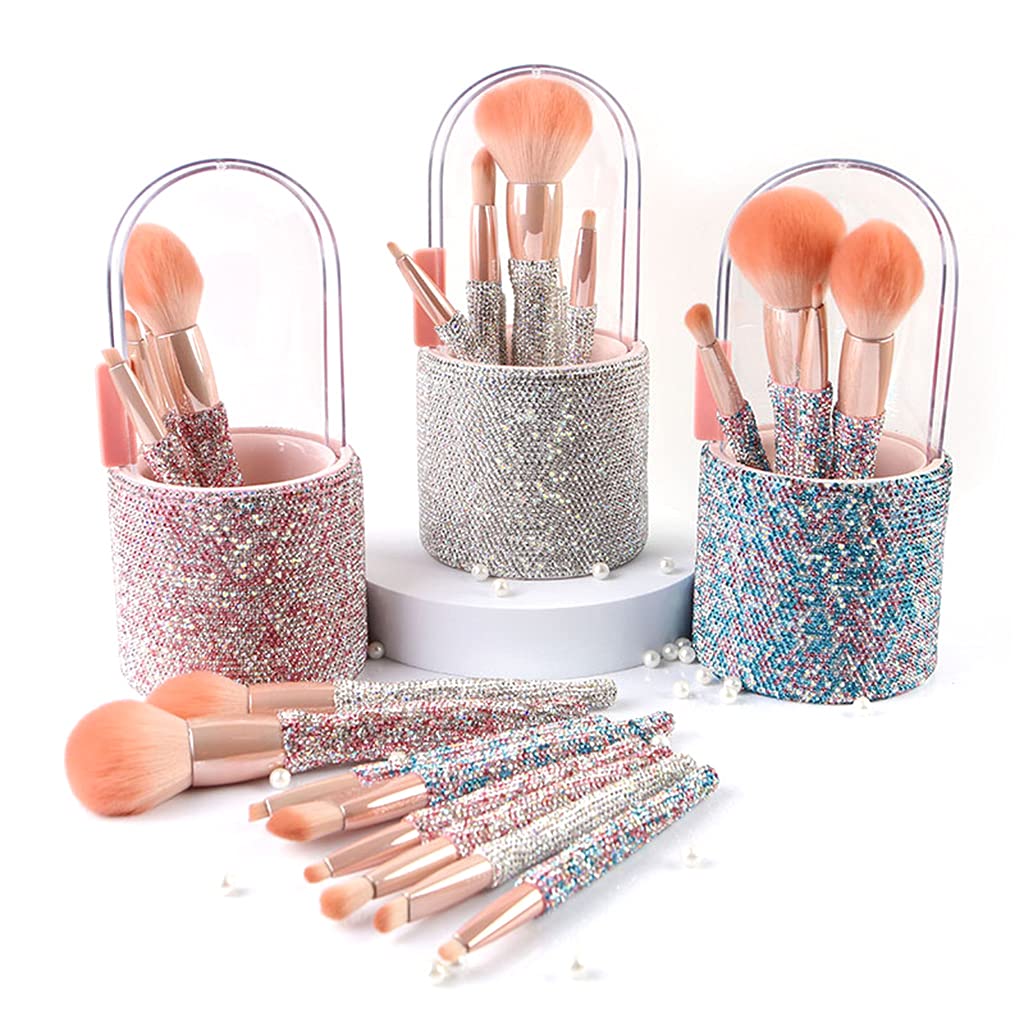 Juego de 8 brochas de maquillaje sintéticas para polvos correctores de sombras de ojos