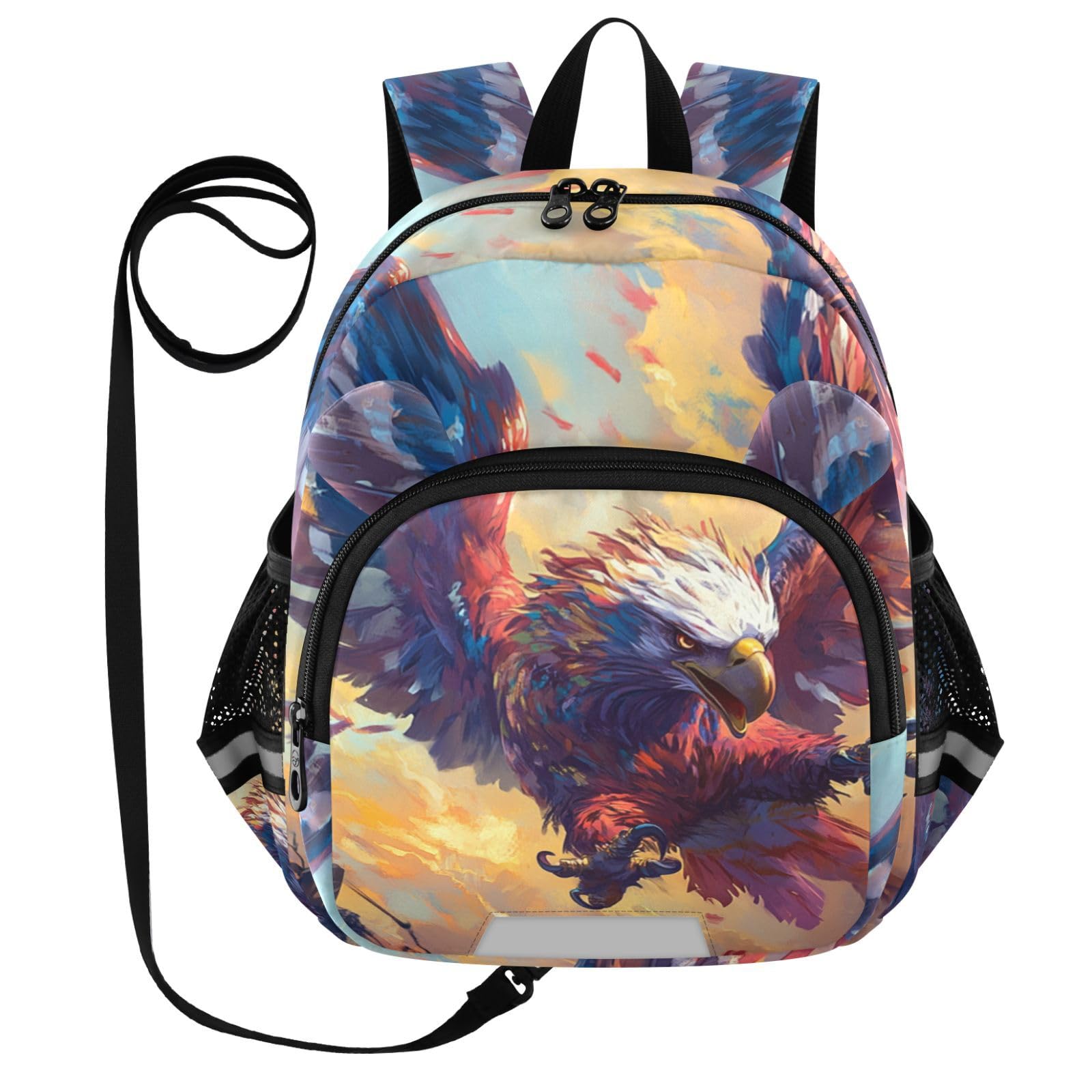 Soaring Eagle Golden Toddler Harness Backpack for Boys Girls 3-6 Years Kids Backpack with Anti Lost Safety Leash Baby Harness Bookbag for Walking Travel Preschool