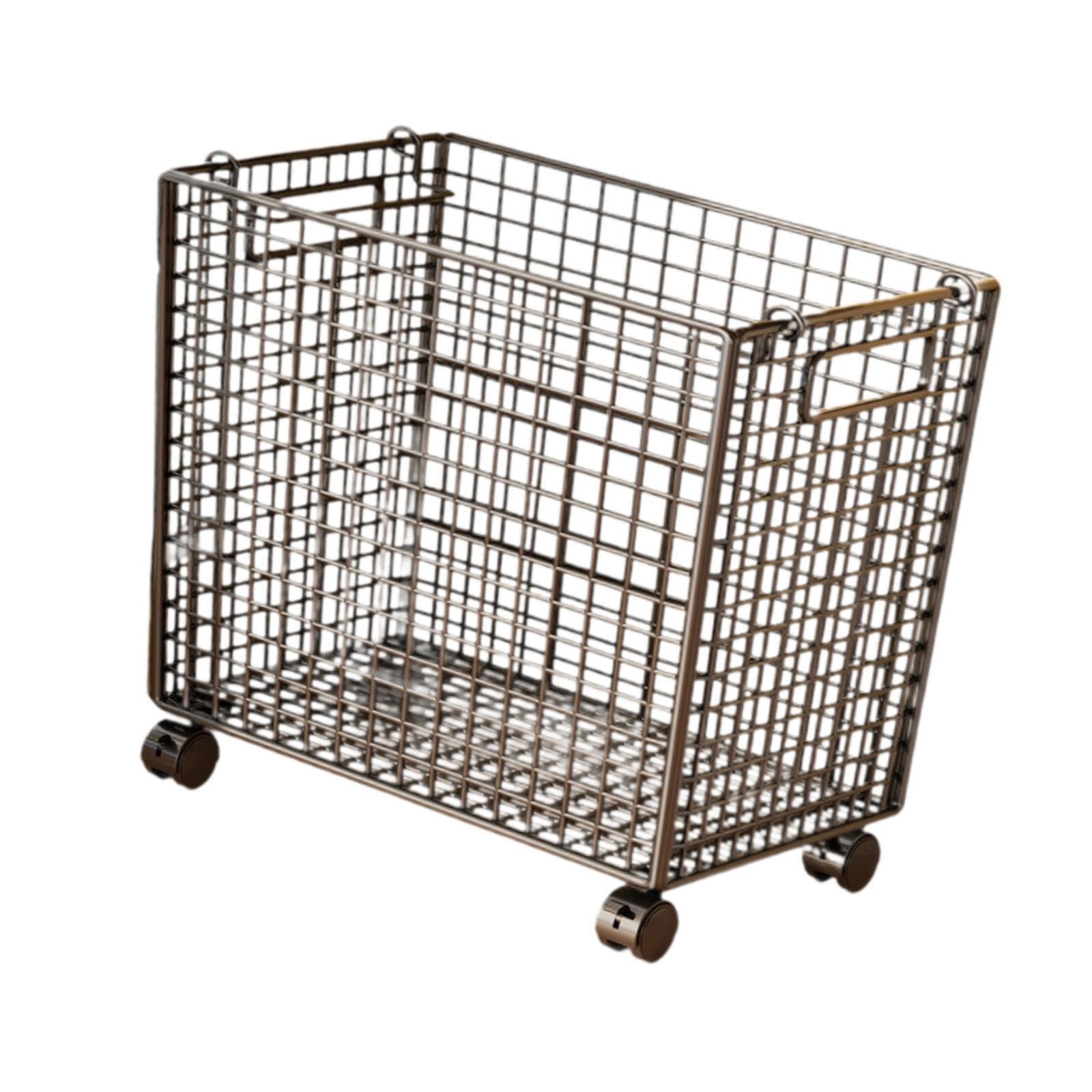 Cesto portabiancheria con ruote, organizer per carichi pesanti con maggiore flessibilità, cesto portabiancheria con ruote in rete, contenitore