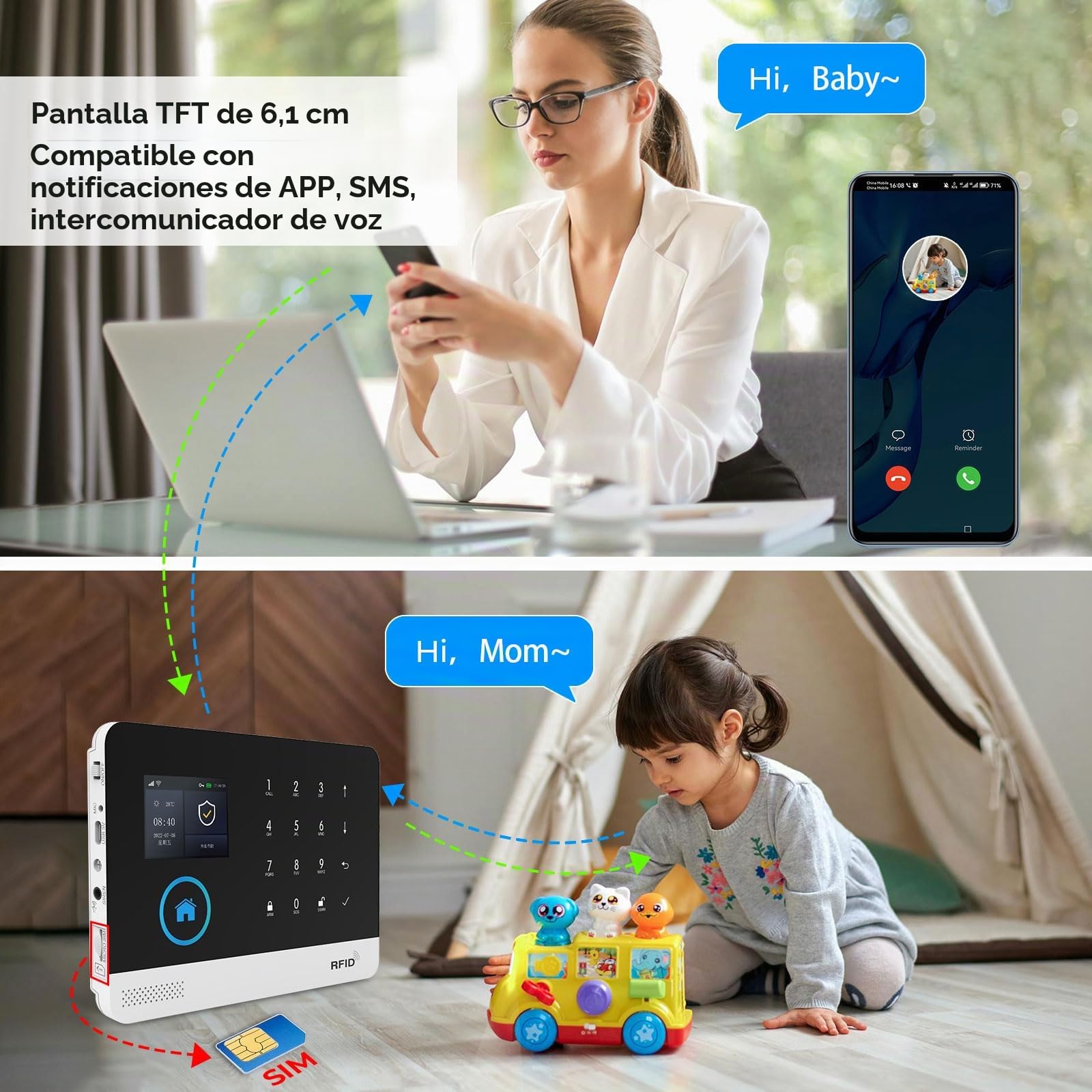 PGST Sistema de Alarma 4G gsm/WiFi,Kit de Alarma con Smart Life App 26 Piezas,Camara,Sirena Exterior,Detector de Movimiento,Sensores de Puertas y Ventanas,Compatible con Alexa, Google Home