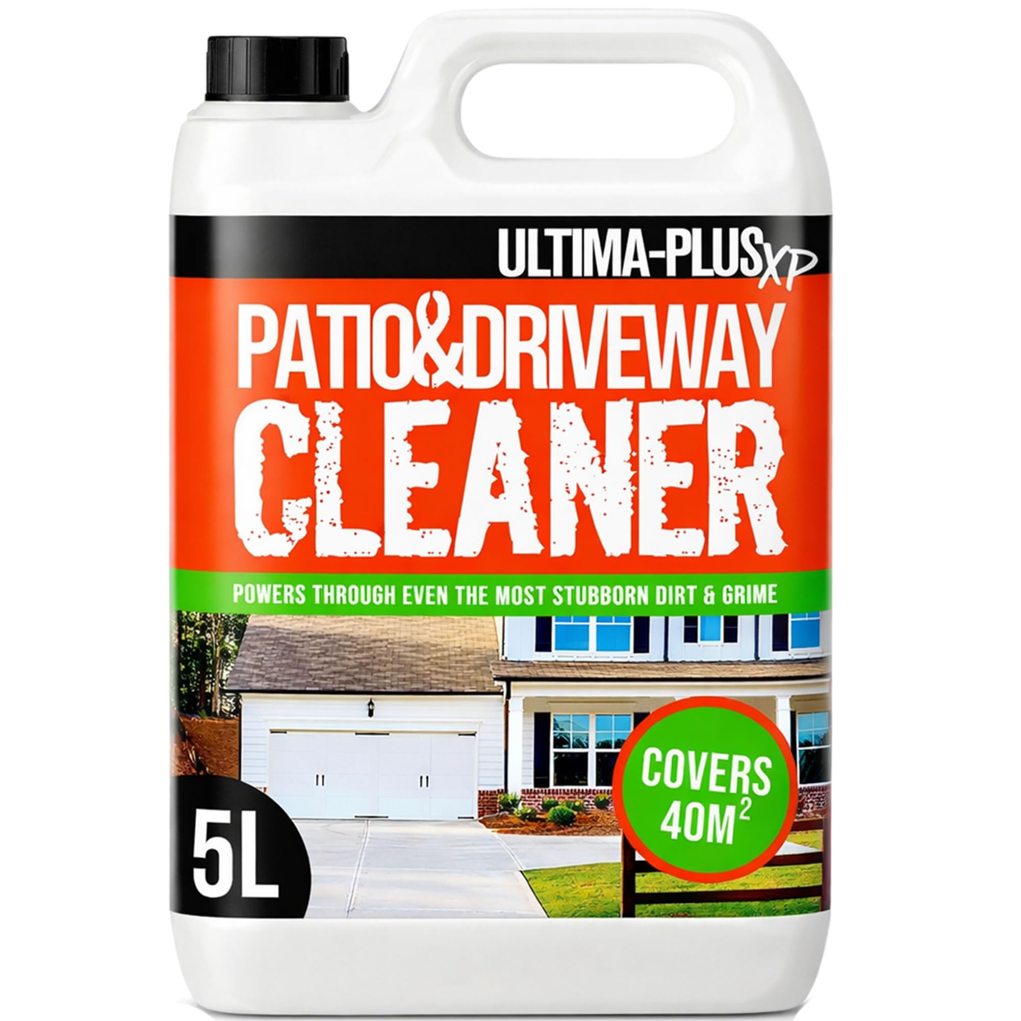 Ultima-Plus XP Patio & Driveway Cleaner - Deeply Cleans to Remove Stains, Grime and Dirt for Patios, Driveways, Block Paving, Concrete Flags, Steps, Paths and more (5 Litres)