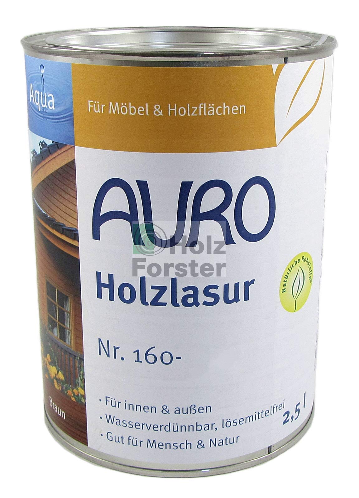 AURO Holzlasur Aqua Nr. 160-55 Ultramarin-Blau, 2,50 Liter