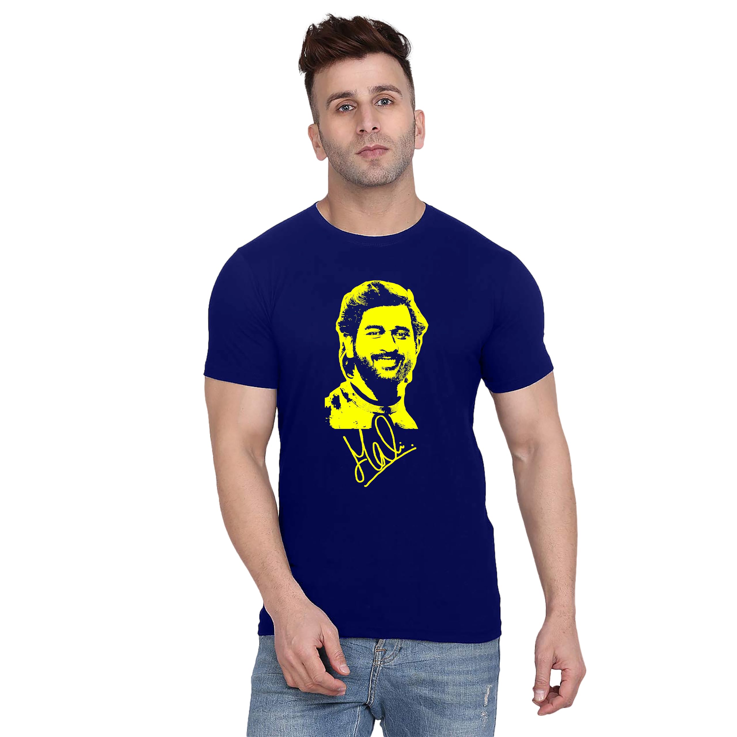 Original Way Men Cotton Half Sleeve Round Neck Stylish Mens Casual Wear Good Vibes Only Creative Graphics Printed Printed T Shirt HSR-3662-picture-43