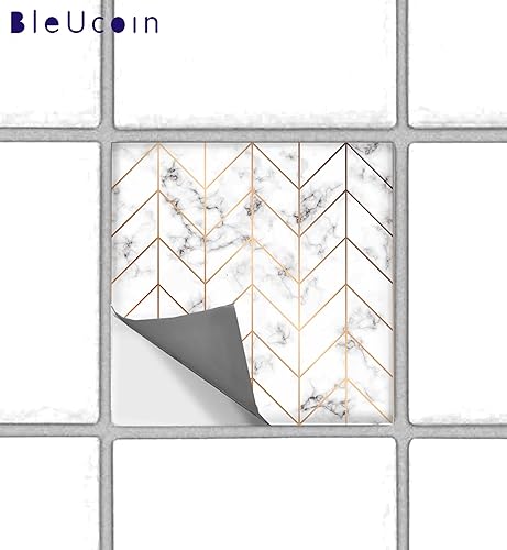 Miniatura 5 de Vinilo autoadhesivo para azulejos de mármol Wellington, para cocina y baño, resistente al agua y removibles, para cambio de imagen instantáneo (40,