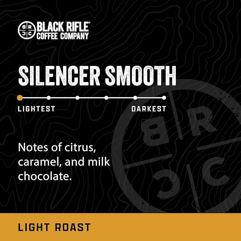 Black Rifle Coffee Company Silencer Smooth, 50 Count, Light Roast K Cups - Single Serve K Cups Coffee Pods - Kcup Pods Compatible with Keurig 1.0 & 2.0 - Made from Arabica Beans Silencer Smooth 50 Count (Pack of 1)