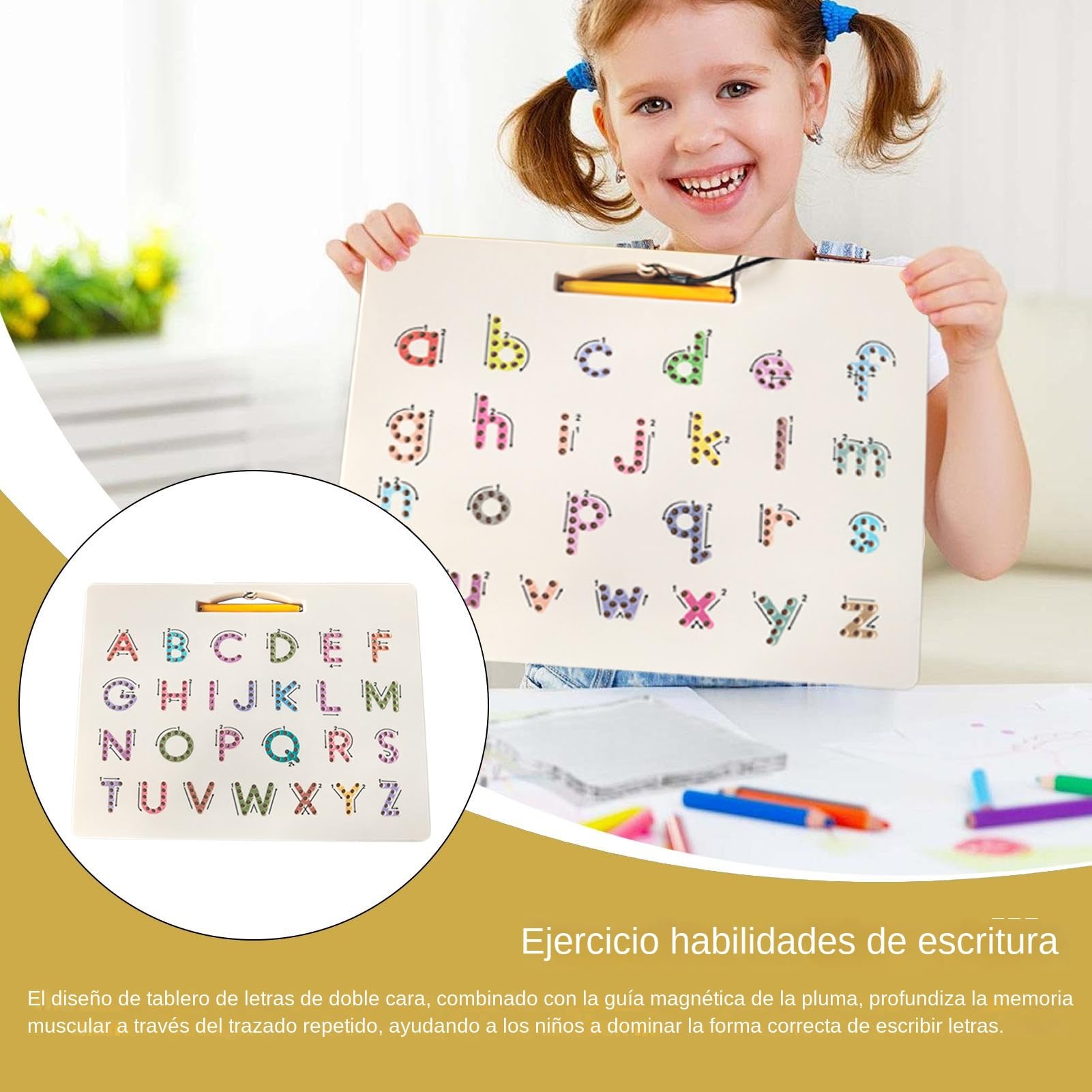Pizarra Magnética De Letras para Calco,Letras Magnéticas De Doble Cara | Puzzle Escritura Juguetes Bebé Guardería Hogar