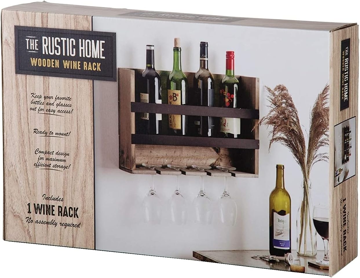 Home Essentials Wine Rack Wall Mounted, Wine Bottle Display