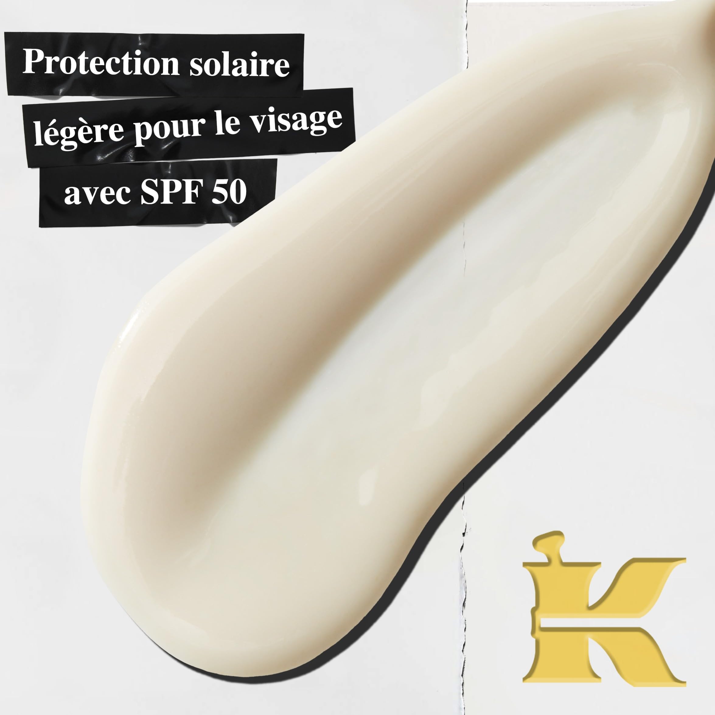 Kiehl's, Fluide Solaire Visage Quotidien Ultra Léger SPF 50, Protection Anti-Pollution, Protection Anti-UVA/UVB, Tous Types de Peau
