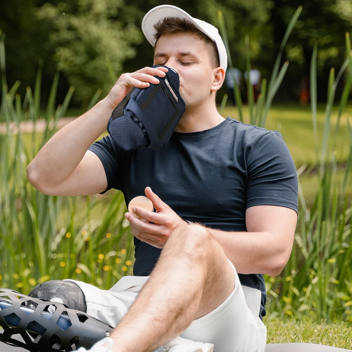 NATURE PIONEOR Water Bottle Holder with Adjustable Strap - 25/32/40oz Insulated Water Bottle Carrier Sling Sleeve with Paracord Handle & 2 Storage Pockets, Hiking, Camping, Gym - Image 2