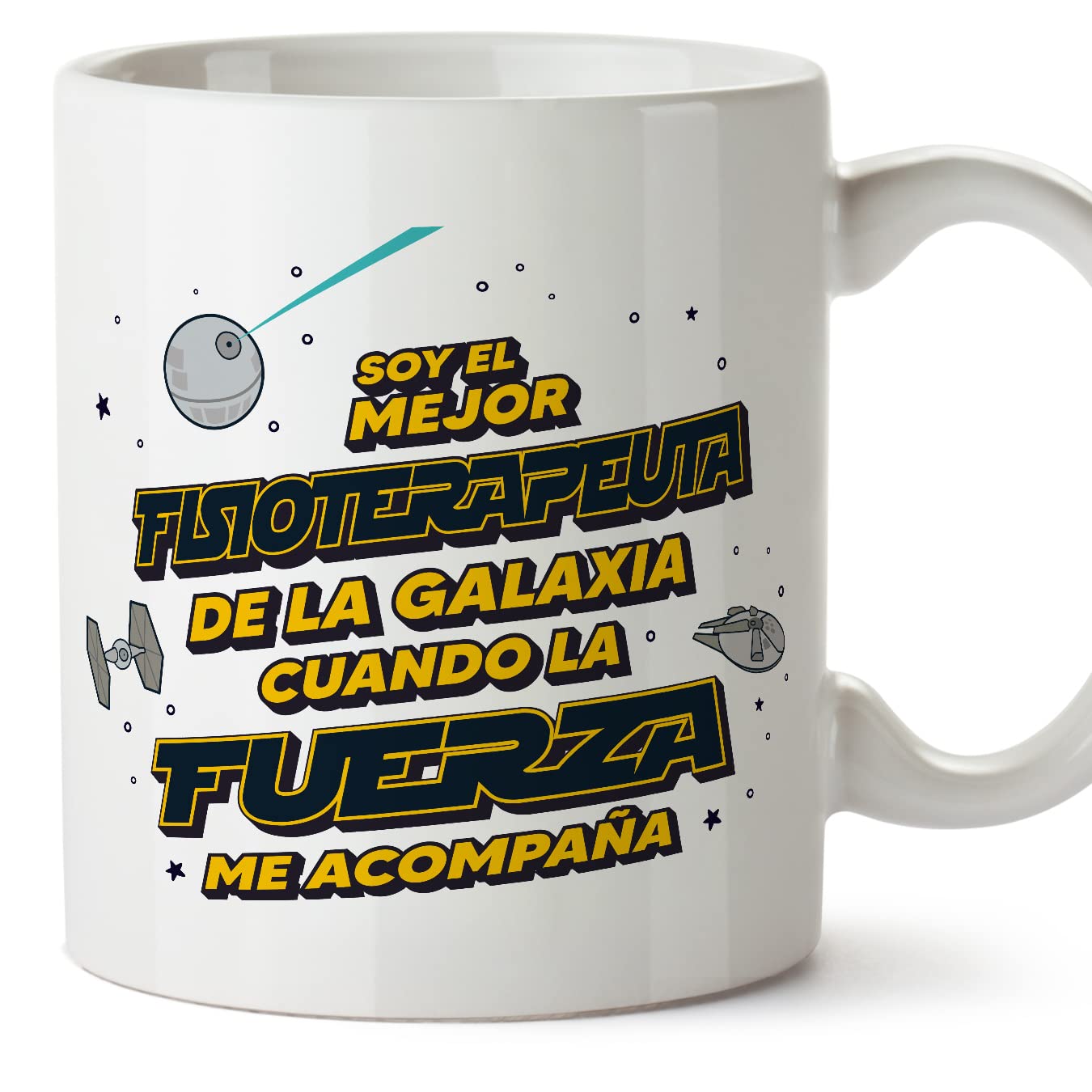 MUGFFINS Tazas para JEFE hombre - En Español - Mejor de la Galaxia Cuando Fuerza me Acompaña - 11 oz / 330 ml - Regalo original y divertido — view 400